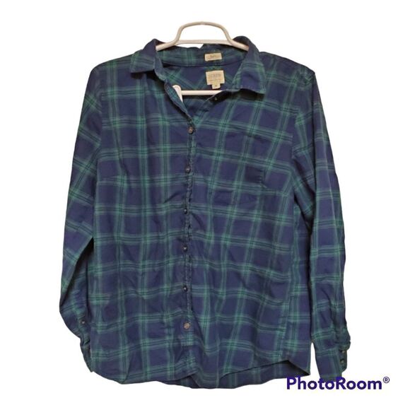 J.Crew Factory Boy Fit Plaid Cotton Button Down Shirt M - Picture 1 of 8